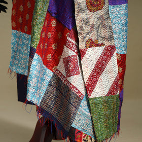 Multicolor - patchwork reversible silk bengal kantha work