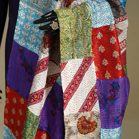 Multicolor - patchwork reversible silk bengal kantha work