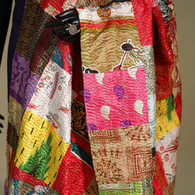 Multicolor - patchwork reversible silk bengal kantha work