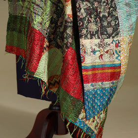Multicolor - patchwork reversible silk bengal kantha work