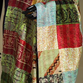Multicolor - patchwork reversible silk bengal kantha work