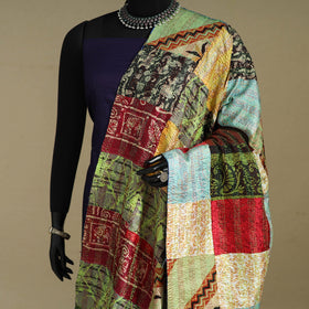 Multicolor - patchwork reversible silk bengal kantha work
