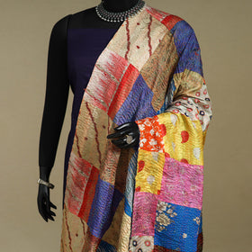Multicolor - patchwork reversible silk bengal kantha work