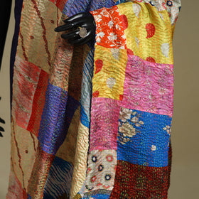 Multicolor - patchwork reversible silk bengal kantha work