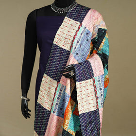 Multicolor - patchwork reversible silk bengal kantha work