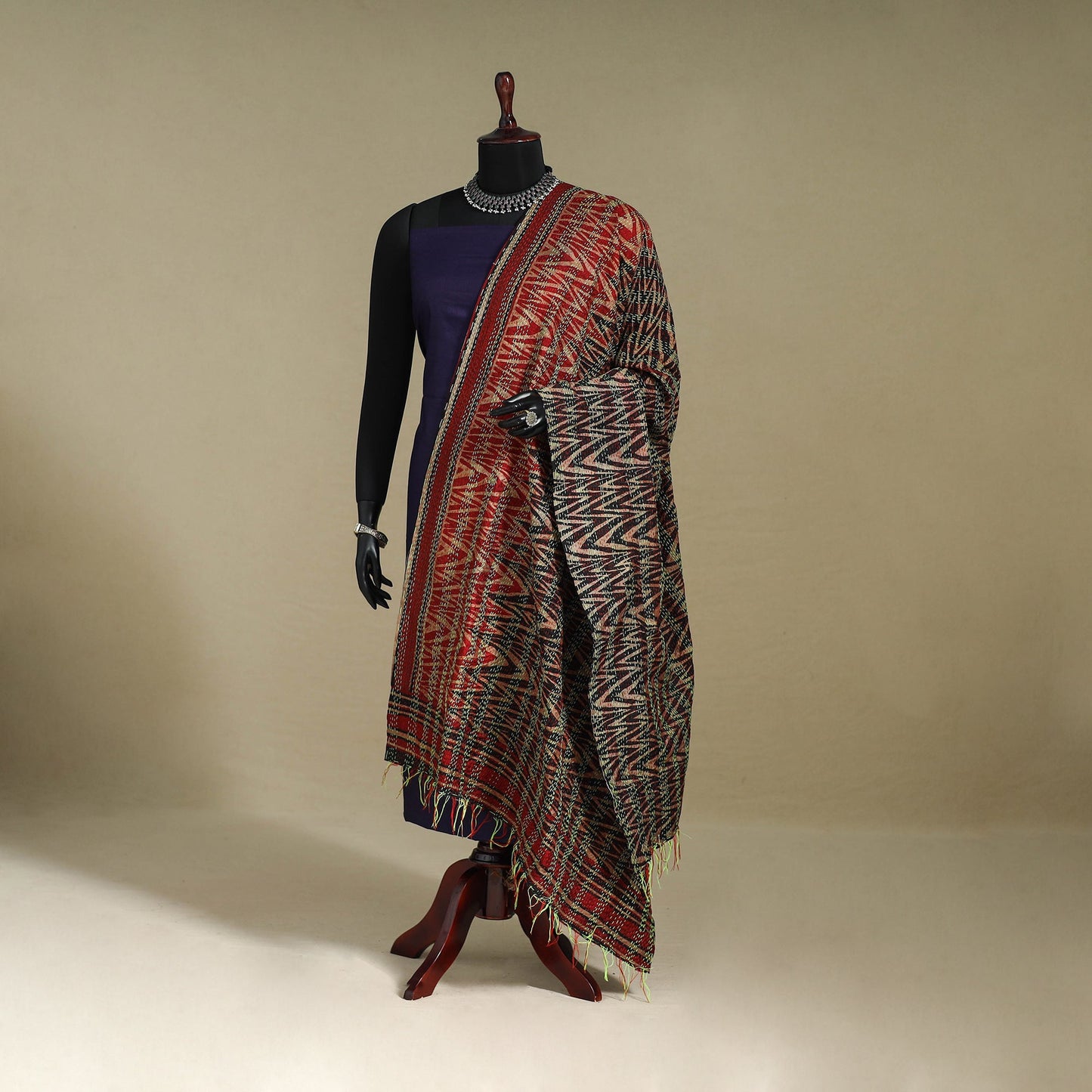 Multicolor - patchwork reversible silk bengal kantha work