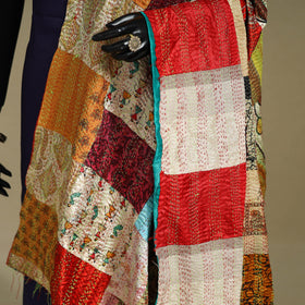 Multicolor - patchwork reversible silk bengal kantha work
