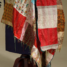 Multicolor - patchwork reversible silk bengal kantha work