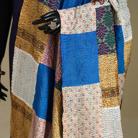 Multicolor - patchwork reversible silk bengal kantha work