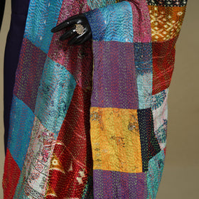 Multicolor - patchwork reversible silk bengal kantha work