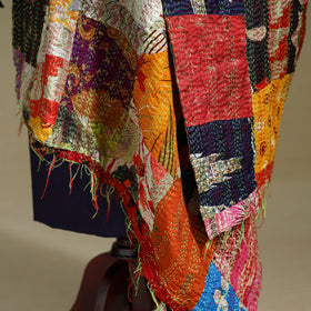 Multicolor - patchwork reversible silk bengal kantha work