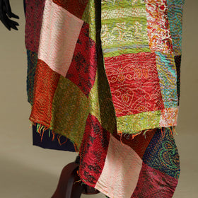 Multicolor - patchwork reversible silk bengal kantha work