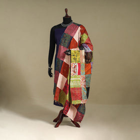 Multicolor - patchwork reversible silk bengal kantha work