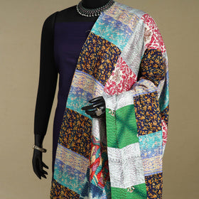 Multicolor - patchwork reversible silk bengal kantha work