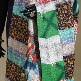 Multicolor - patchwork reversible silk bengal kantha work