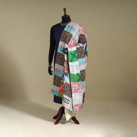 Multicolor - patchwork reversible silk bengal kantha work