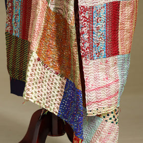 Multicolor - patchwork reversible silk bengal kantha work