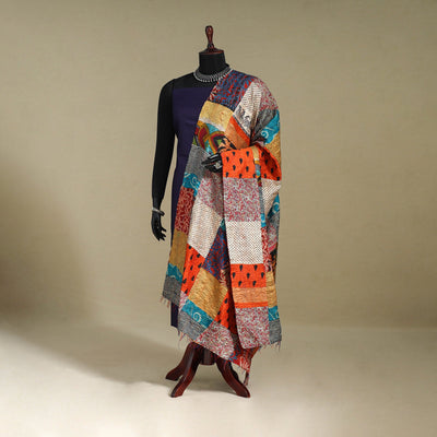Multicolor - patchwork reversible silk bengal kantha work