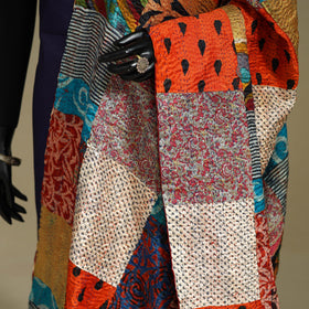 Multicolor - patchwork reversible silk bengal kantha work