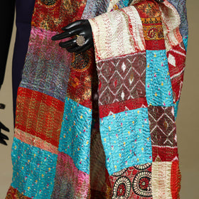 Multicolor - patchwork reversible silk bengal kantha work