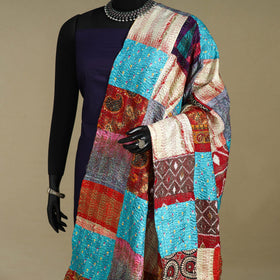 Multicolor - patchwork reversible silk bengal kantha work