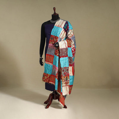 Multicolor - patchwork reversible silk bengal kantha work
