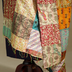 Multicolor - patchwork reversible silk bengal kantha work