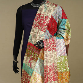 Multicolor - patchwork reversible silk bengal kantha work