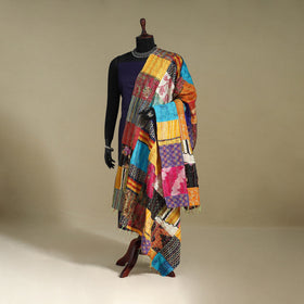Multicolor - patchwork reversible silk bengal kantha work