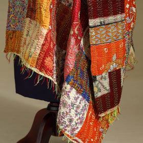 Multicolor - patchwork reversible silk bengal kantha work