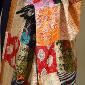 Multicolor - patchwork reversible silk bengal kantha work