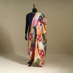 Multicolor - patchwork reversible silk bengal kantha work