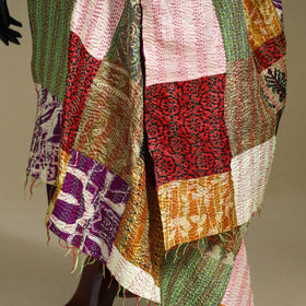 Multicolor - patchwork reversible silk bengal kantha work
