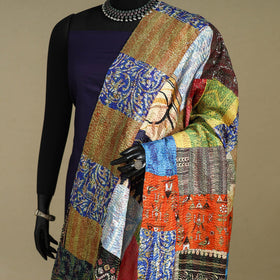 Multicolor - patchwork reversible silk bengal kantha work