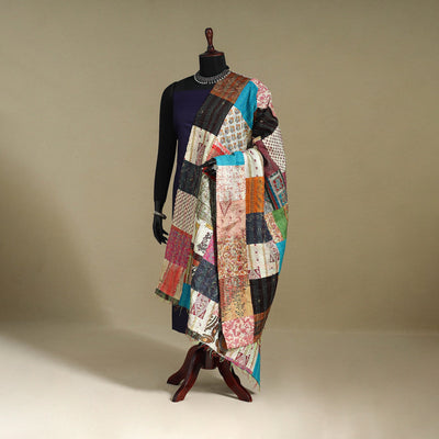 Multicolor - patchwork reversible silk bengal kantha work