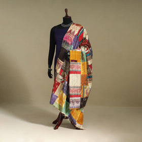 Multicolor - patchwork reversible silk bengal kantha work