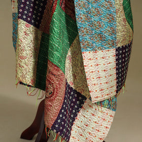 Multicolor - patchwork reversible silk bengal kantha work