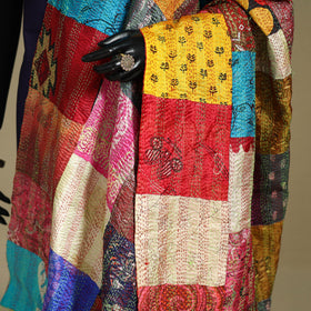 Multicolor - patchwork reversible silk bengal kantha work