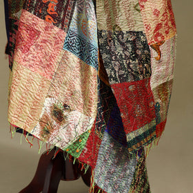 Multicolor - patchwork reversible silk bengal kantha work