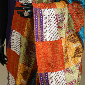 Multicolor - patchwork reversible silk bengal kantha work