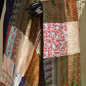 Multicolor - patchwork reversible silk bengal kantha work