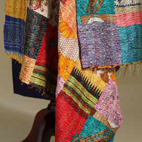 Multicolor - patchwork reversible silk bengal kantha work