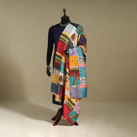 Multicolor - patchwork reversible silk bengal kantha work