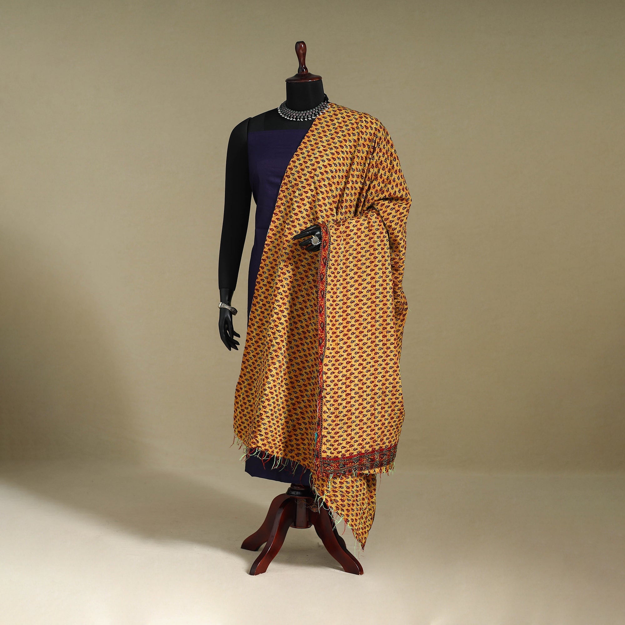 Multicolor - patchwork reversible silk bengal kantha work