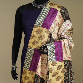 Multicolor - patchwork reversible silk bengal kantha work