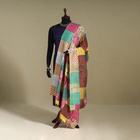 Multicolor - patchwork reversible silk bengal kantha work