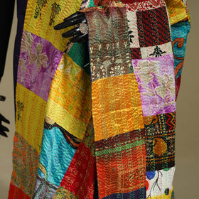Multicolor - patchwork reversible silk bengal kantha work