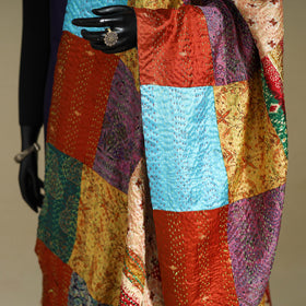 Multicolor - patchwork reversible silk bengal kantha work