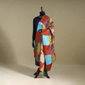Multicolor - patchwork reversible silk bengal kantha work