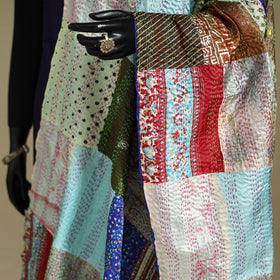 Multicolor - patchwork reversible silk bengal kantha work
